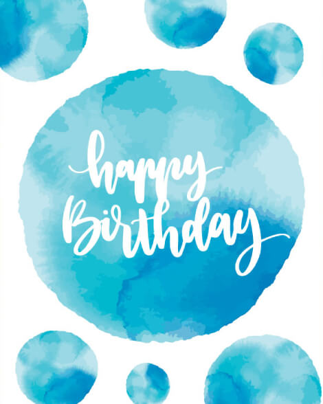 Happy birthday blue blot card
